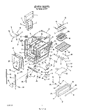 OVEN Diagram and Parts List for 2496^1  Whirlpool Range
