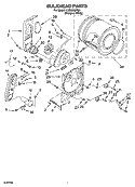 BULKHEAD PARTS Diagram and Parts List for LGB6000PQ0  Whirlpool Dryer