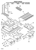 SHELF PARTS Diagram and Parts List for KTRS19KMWH01  KitchenAid Refrigerator