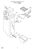 FREEZER LINER Diagram and Parts List for TS25AEXHW02  Estate Refrigerator