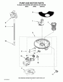 PUMP AND MOTOR PARTS Diagram and Parts List for WDT710PAYM0  Whirlpool Dishwasher