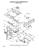 COOKTOP AND MANIFOLD, LIT/OPTIONAL Diagram and Parts List for FGP215VW3  Roper Range