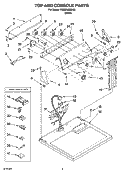 TOP AND CONSOLE PARTS Diagram and Parts List for YWED5800SW0  Whirlpool Dryer