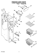 FREEZER LINER PARTS Diagram and Parts List for 7GS2SHEXPL03  Whirlpool Refrigerator