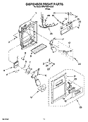 DISPENSER FRONT PARTS Diagram and Parts List for BRS70DBANA00  Whirlpool Refrigerator