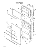 DOOR Diagram and Parts List for ET18SKRDW00  Whirlpool Refrigerator