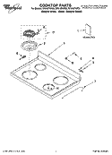 COOKTOP PARTS Diagram and Parts List for RF315PXPQ3  Whirlpool Range