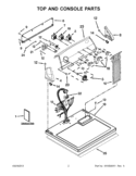 TOP AND CONSOLE PARTS Diagram and Parts List for WGD4900XW3  Whirlpool Dryer