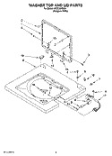 WASHER TOP AND LID PARTS Diagram and Parts List for WET3300SQ0  Whirlpool Washer Dryer Combo