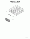 LOWER RACK PARTS Diagram and Parts List for IUD8000WQ3  Whirlpool Dishwasher