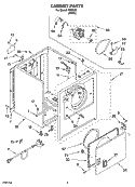 CABINET PARTS Diagram and Parts List for IS80000  Inglis Dryer