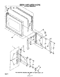DOOR AND LATCH Diagram and Parts List for RM973PXLT1  Whirlpool Microwave Oven Combo