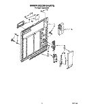 INNER DOOR Diagram and Parts List for DU8000XX3  Whirlpool Dishwasher