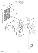 AIR FLOW Diagram and Parts List for 4YED25PQFN02  Whirlpool Refrigerator