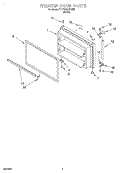FREEZER DOOR Diagram and Parts List for 7TT18AKXFW00  Whirlpool Refrigerator