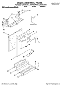 DOOR AND PANEL PARTS Diagram and Parts List for KUDW03CTBL3  KitchenAid Dishwasher