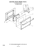 BOTTOM OVEN DOOR Diagram and Parts List for RGE1700P2  Whirlpool Wall Oven