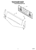 BACKGUARD PARTS Diagram and Parts List for SF3020EKT3  Whirlpool Range