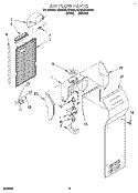 AIR FLOW Diagram and Parts List for 4ED20ZKXBW00  Whirlpool Refrigerator