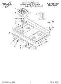 COOKTOP, LITERATURE Diagram and Parts List for SF195LEHZ0  Whirlpool Range