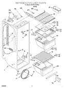 REFRIGERATOR LINER Diagram and Parts List for 3XART710GW02  Whirlpool Refrigerator