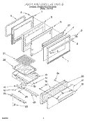 DOOR AND BROILER Diagram and Parts List for SF302BSAN2  Whirlpool Range