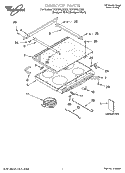 COOKTOP PARTS Diagram and Parts List for YGY396LXGQ5  Whirlpool Range