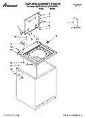 TOP AND CABINET PARTS Diagram and Parts List for 7MNTE1000TQ0  Whirlpool Washer