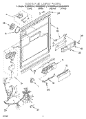DOOR AND LATCH Diagram and Parts List for KUDG25SHAL0  KitchenAid Dishwasher