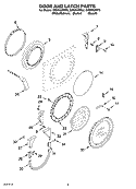 DOOR AND LATCH PARTS Diagram and Parts List for GHW9400PW2  Whirlpool Washer