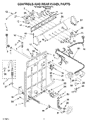 CONTROLS AND REAR PANEL Diagram and Parts List for 7MLSR8544JT4  Whirlpool Washer