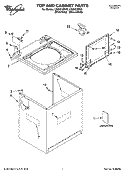 TOP AND CABINET PARTS Diagram and Parts List for LSQ9010PG3  Whirlpool Washer