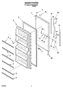 DOOR PARTS Diagram and Parts List for EV201NXMQ02  Whirlpool Freezer