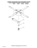 LOWER WASHARM AND STRAINER PARTS Diagram and Parts List for KUDS30IXBL8  KitchenAid Dishwasher
