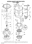 MOTOR, BASKET AND TUB PARTS Diagram and Parts List for MTW6300TQ0  Whirlpool Washer