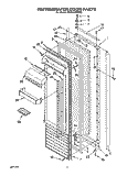 REFRIGERATOR DOOR Diagram and Parts List for KSSS48DBW00  KitchenAid Refrigerator