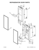 REFRIGERATOR DOOR PARTS Diagram and Parts List for GI6FDRXXY010  Whirlpool Refrigerator