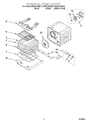 INTERNAL OVEN Diagram and Parts List for KEMS378GWH1  KitchenAid Microwave Oven Combo