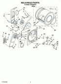 BULKHEAD PARTS, OPTIONAL PARTS (NOT INCLUDED) Diagram and Parts List for EED4300VQ1  Estate Dryer