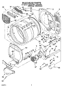 BULKHEAD PARTS Diagram and Parts List for LGQ8621PW1  Whirlpool Dryer