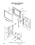 DOOR AND LATCH Diagram and Parts List for MW840EXR0  Whirlpool Microwave