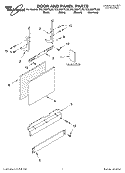 DOOR AND PANEL, LITERATURE Diagram and Parts List for DUL300XLTQ0  Whirlpool Dishwasher