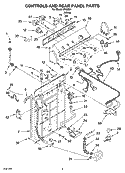 CONTROLS AND REAR PANEL PARTS Diagram and Parts List for IP45004  Inglis Washer