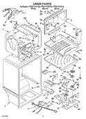 LINER Diagram and Parts List for KTRS21KKBL00  KitchenAid Refrigerator