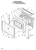 DOOR PARTS Diagram and Parts List for GR458LXMT0  Whirlpool Range