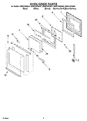 OVEN DOOR Diagram and Parts List for KEBC107KBL1  KitchenAid Wall Oven