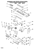 INTERIOR AND VENTILATION PARTS Diagram and Parts List for GH4155XPB3  Whirlpool Microwave