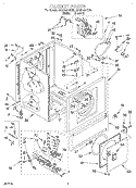 CABINET Diagram and Parts List for 3CGP2951DN0  Whirlpool Dryer