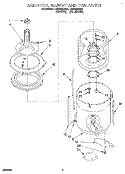 AGITATOR, BASKET AND TUB Diagram and Parts List for LMR4232AW0  Whirlpool Washer