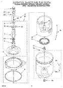 AGITATOR, BASKET AND TUB Diagram and Parts List for LSR7233BG1  Whirlpool Washer